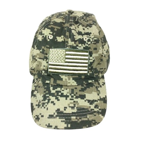 Digital Camo Cap Embroidered American Flag Patch Safe Racks Brand Adjustable - Picture 1 of 6